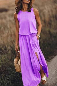 Giselle | Maxi Dress Loose Fit, Cotton Blend, Sleeveless Long Dress for Women