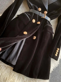 women's velvet blazer coat