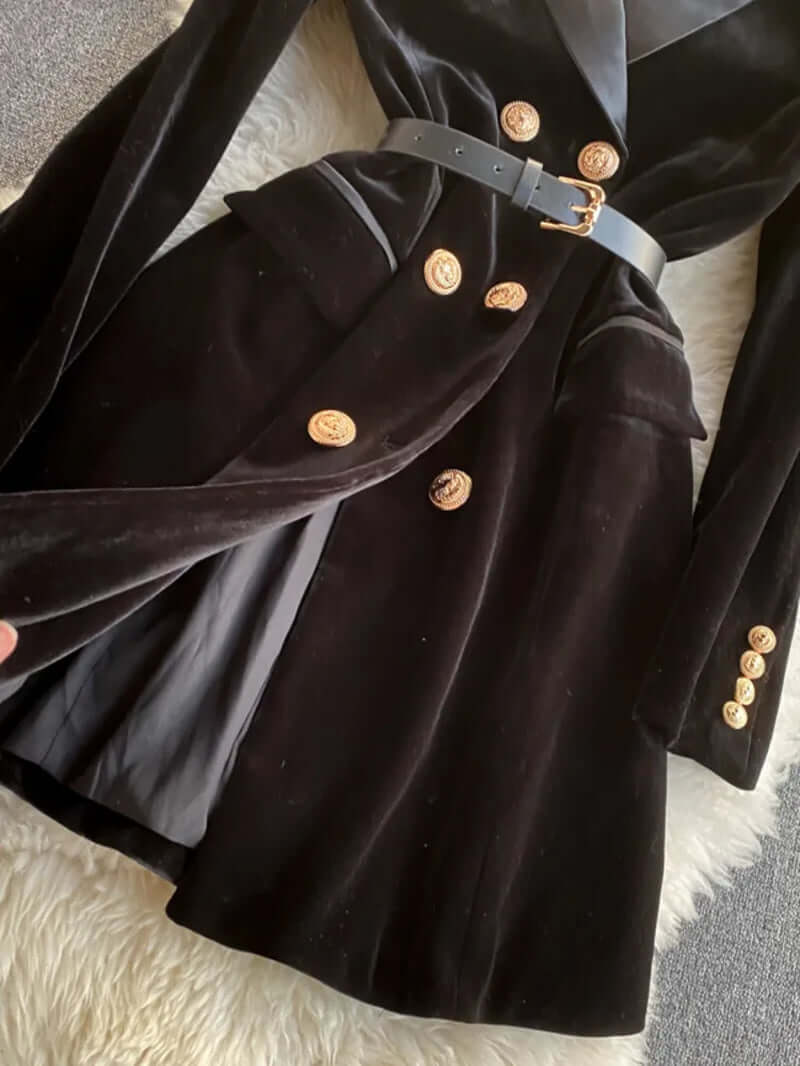 women's velvet blazer coat