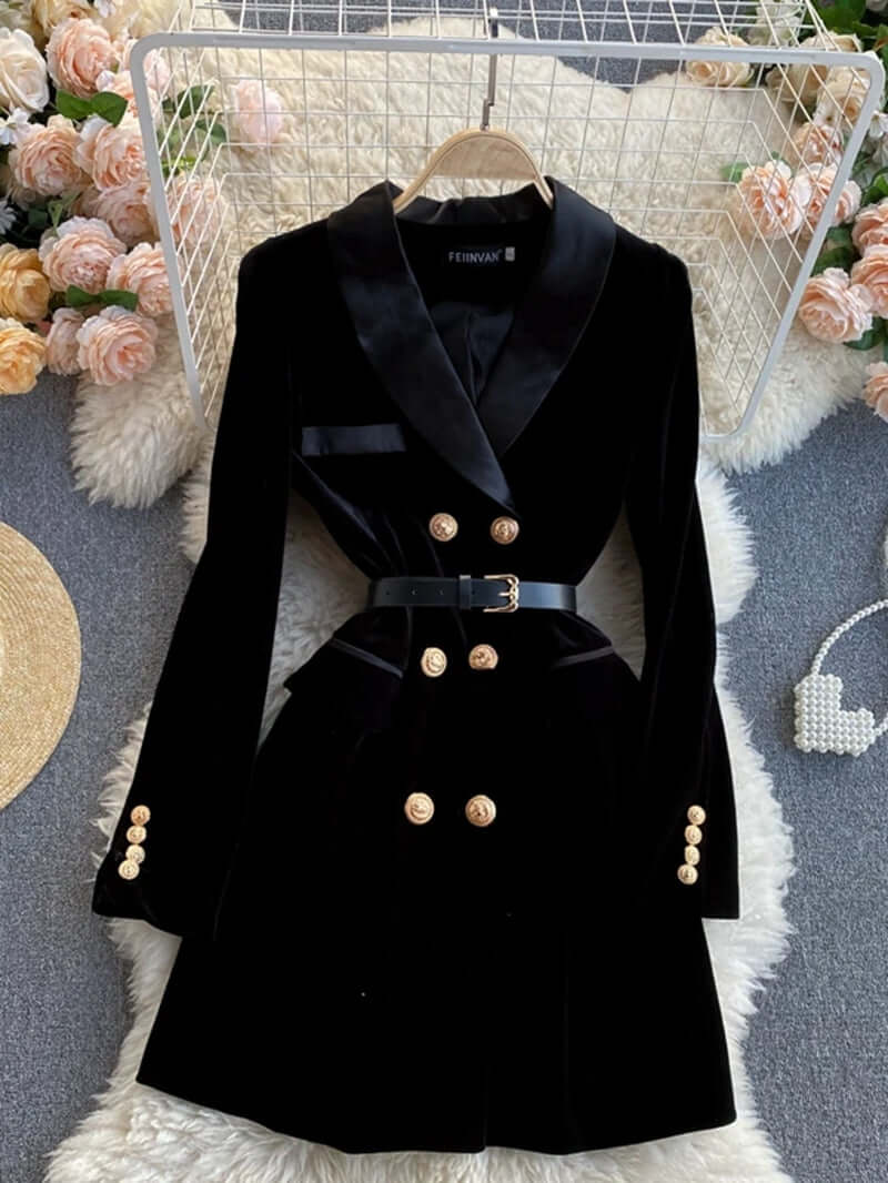 women's velvet blazer coat