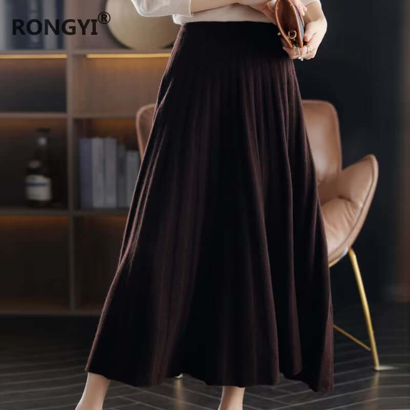Classic Women Wool Skirt Autumn