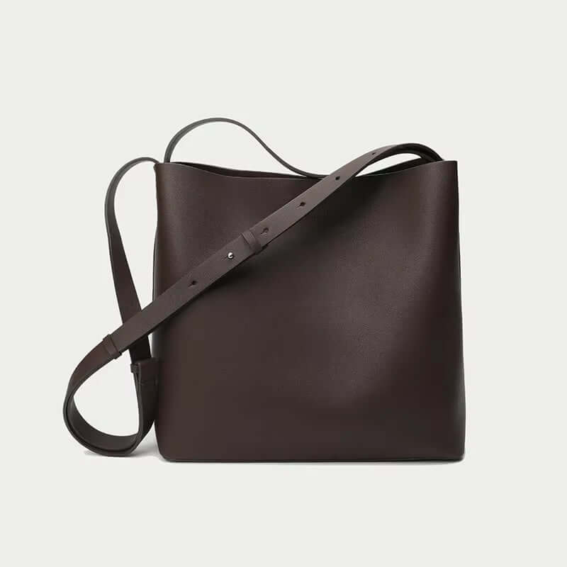 Nappa Leather Women Shoulder Bucket Bag