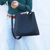 Nappa Leather Women Shoulder Bucket Bag