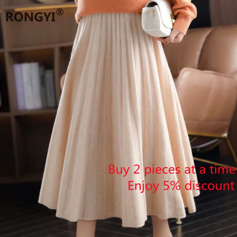 Classic Women Wool Skirt Autumn