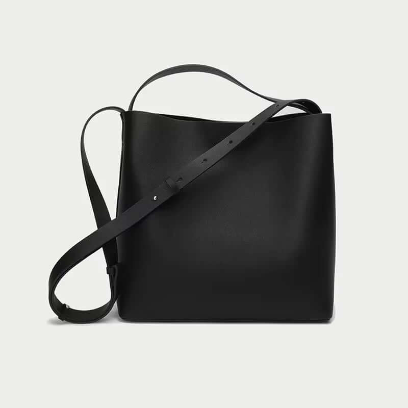 Nappa Leather Women Shoulder Bucket Bag