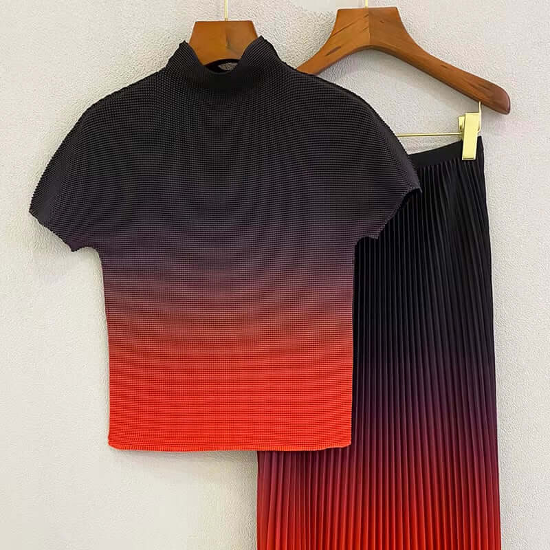 women's pleated casual suit