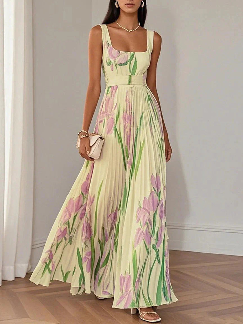 Women'S Floral Chiffon Maxi Dress | Elegant Summer Gown for Special Occasions