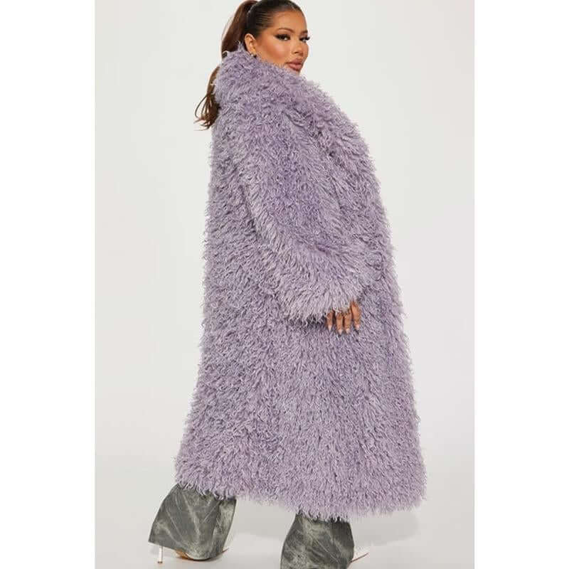 Feelin' Extra Faux Fur Coat - Lavender F
