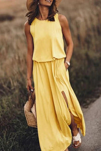 Giselle | Maxi Dress Loose Fit, Cotton Blend, Sleeveless Long Dress for Women