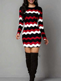 women's vintage geometric print dress