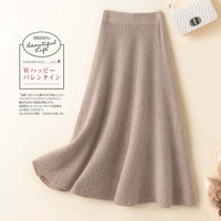 100 Pure Wool Skirt Women Autumn Winter
