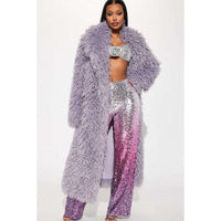 Feelin' Extra Faux Fur Coat - Lavender F