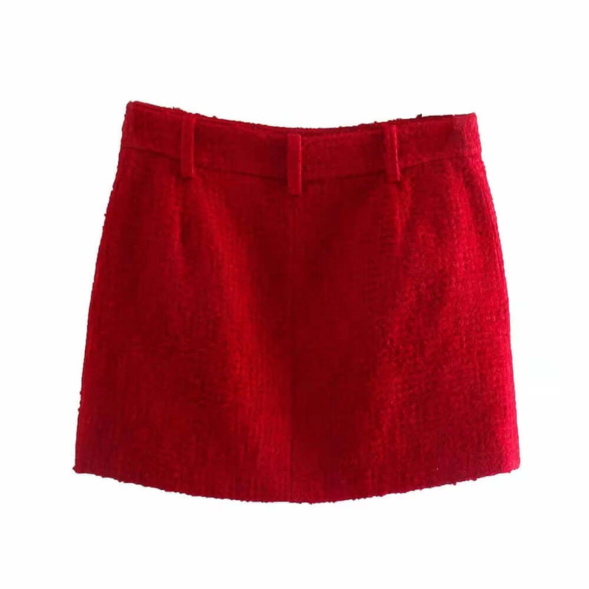 Tweed Women Two-Piece Skirt Suit