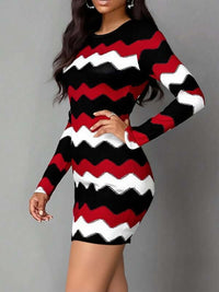 women's vintage geometric print dress