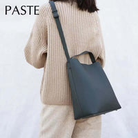 Nappa Leather Women Shoulder Bucket Bag