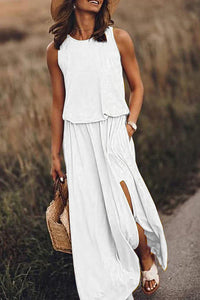 Giselle | Maxi Dress Loose Fit, Cotton Blend, Sleeveless Long Dress for Women
