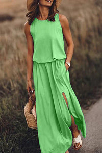 Giselle | Maxi Dress Loose Fit, Cotton Blend, Sleeveless Long Dress for Women