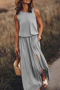 Giselle | Maxi Dress Loose Fit, Cotton Blend, Sleeveless Long Dress for Women