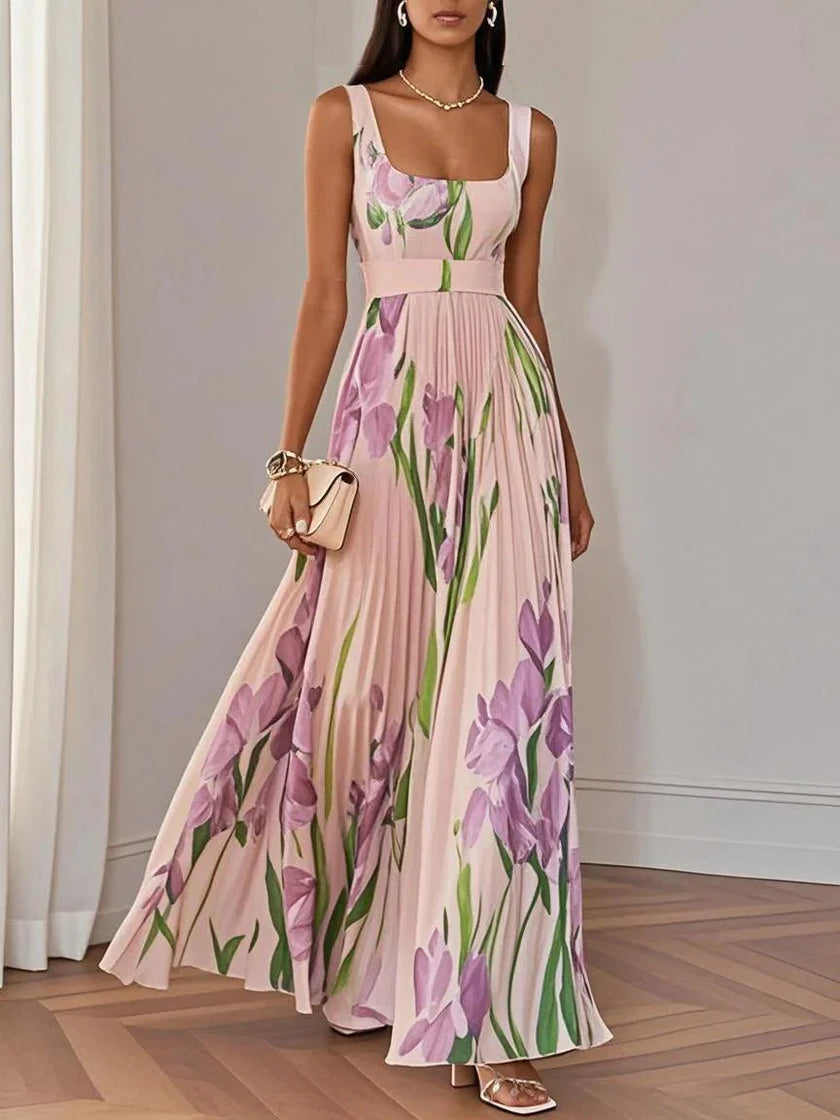 Women'S Floral Chiffon Maxi Dress | Elegant Summer Gown for Special Occasions