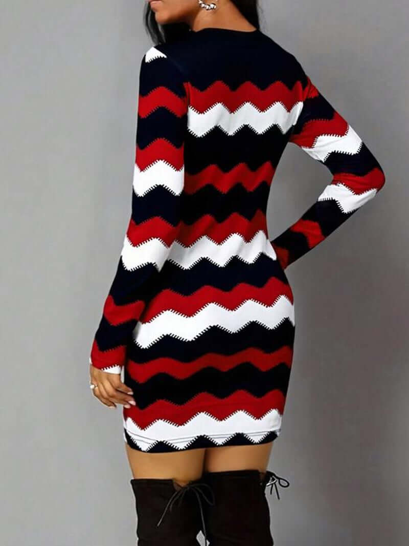 women's vintage geometric print dress