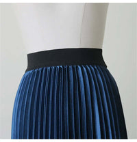 Blue Yellow Patchwork Shiny Saia Falda