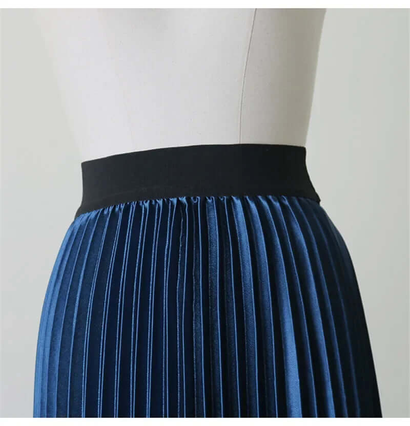 Blue Yellow Patchwork Shiny Saia Falda