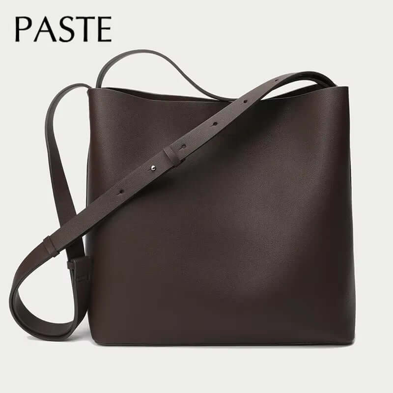 Nappa Leather Women Shoulder Bucket Bag