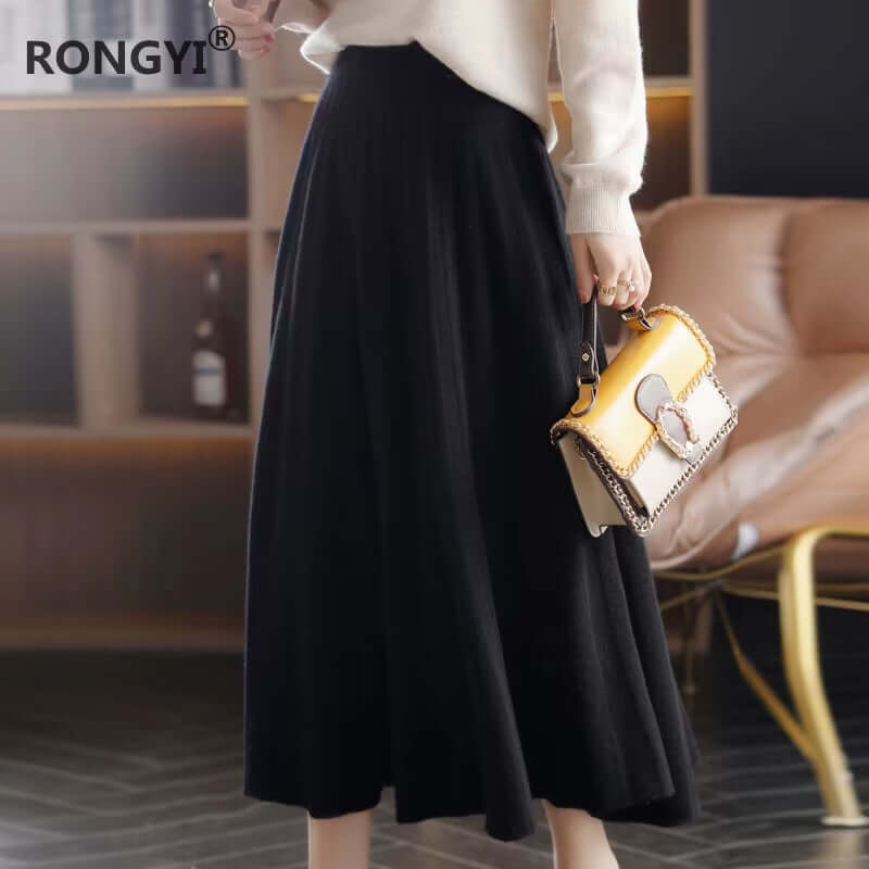 Classic Women Wool Skirt Autumn
