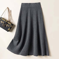 100 Pure Wool Skirt Women Autumn Winter