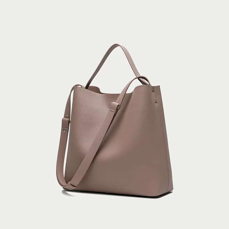 Nappa Leather Women Shoulder Bucket Bag