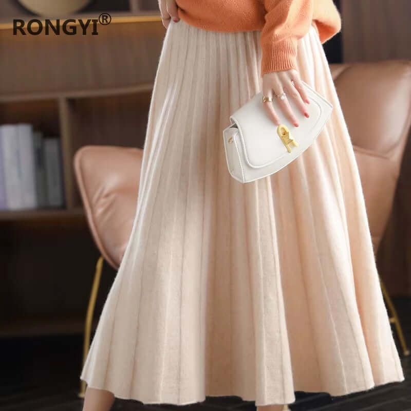 Classic Women Wool Skirt Autumn